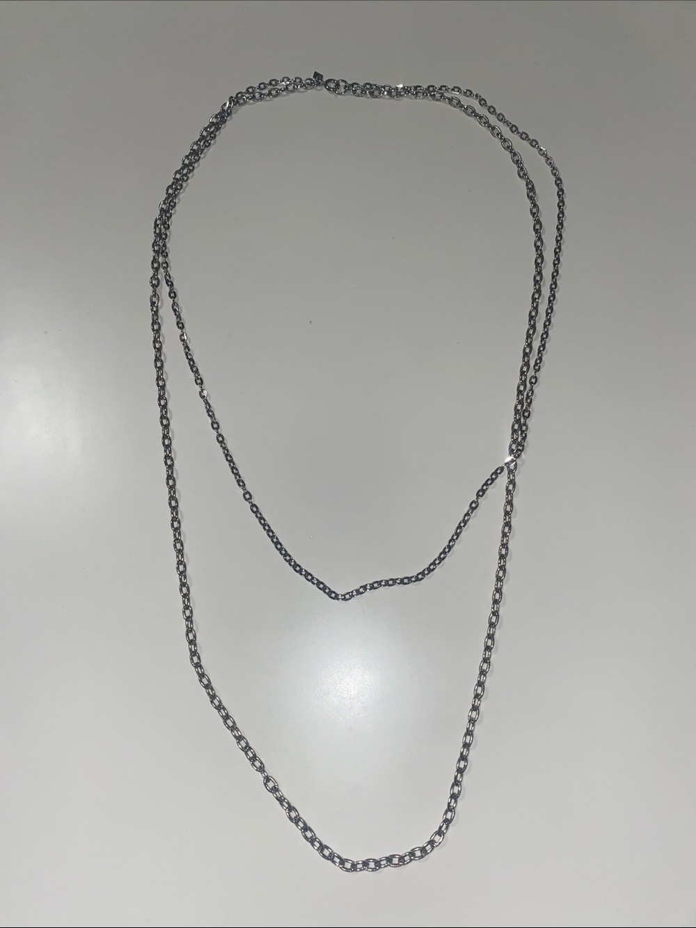 Silver Layered Chain Necklace - by Sarah Coventry